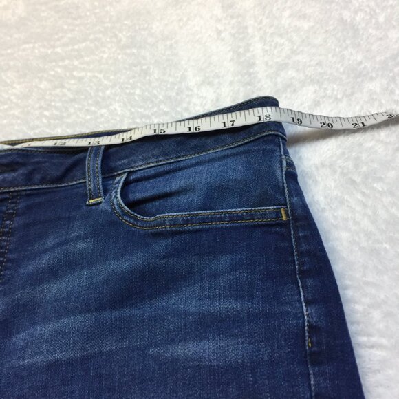 JEN 7 by 7 For All Mankind Jeans Sz 16 Womans Slim Straight High Rise Blue Denim - Picture 9 of 16